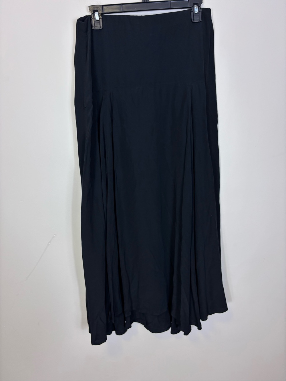 New Madewell Black Flowy Midi Skirt with Side Slit 8